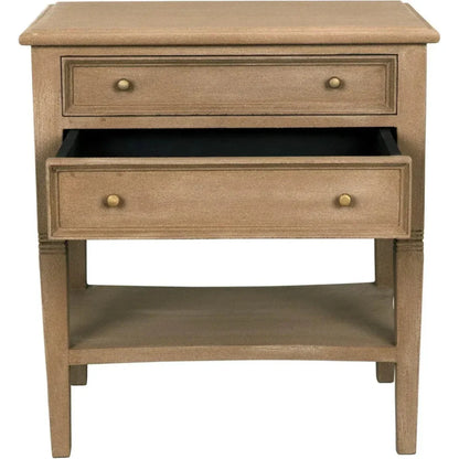 Noir Oxford Two Drawers Wooden Side Table