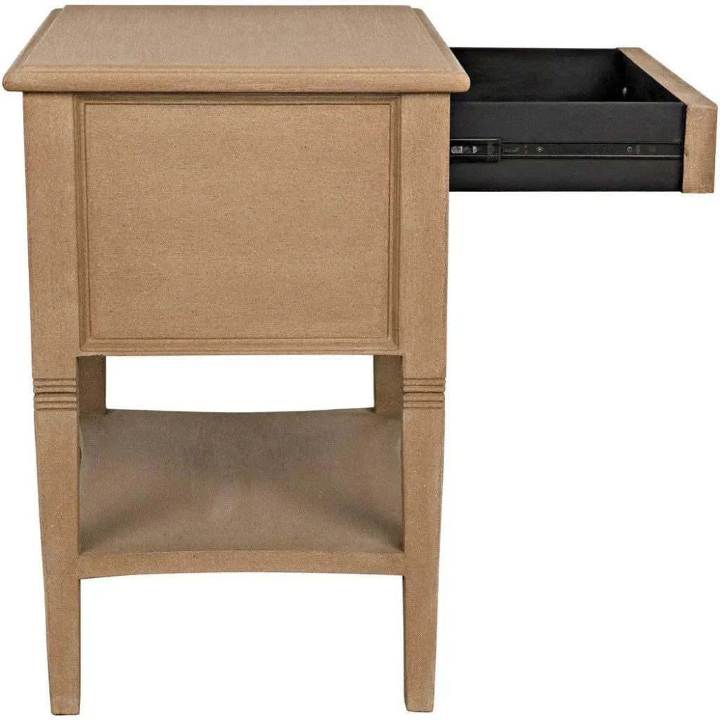 Noir Oxford Two Drawers Wooden Side Table