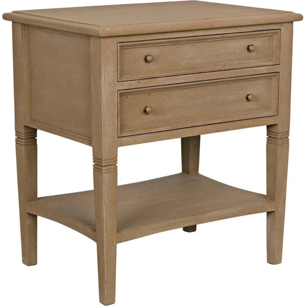 Noir Oxford Two Drawers Wooden Side Table