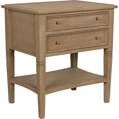 Noir Oxford Two Drawers Wooden Side Table