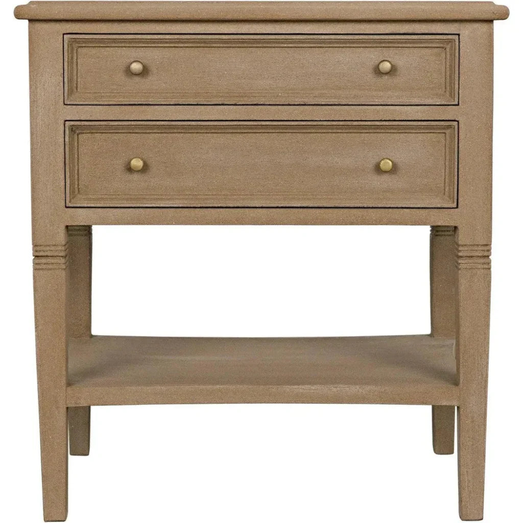 Noir Oxford Two Drawers Wooden Side Table