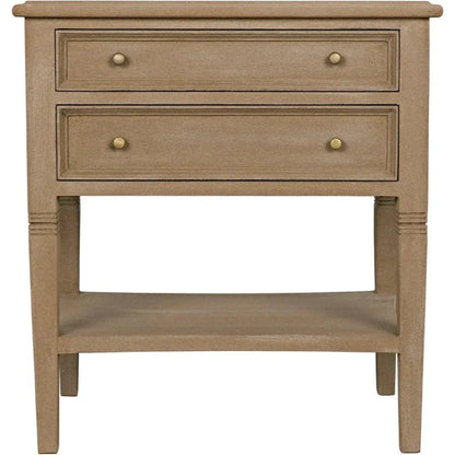 Noir Oxford Two Drawers Wooden Side Table
