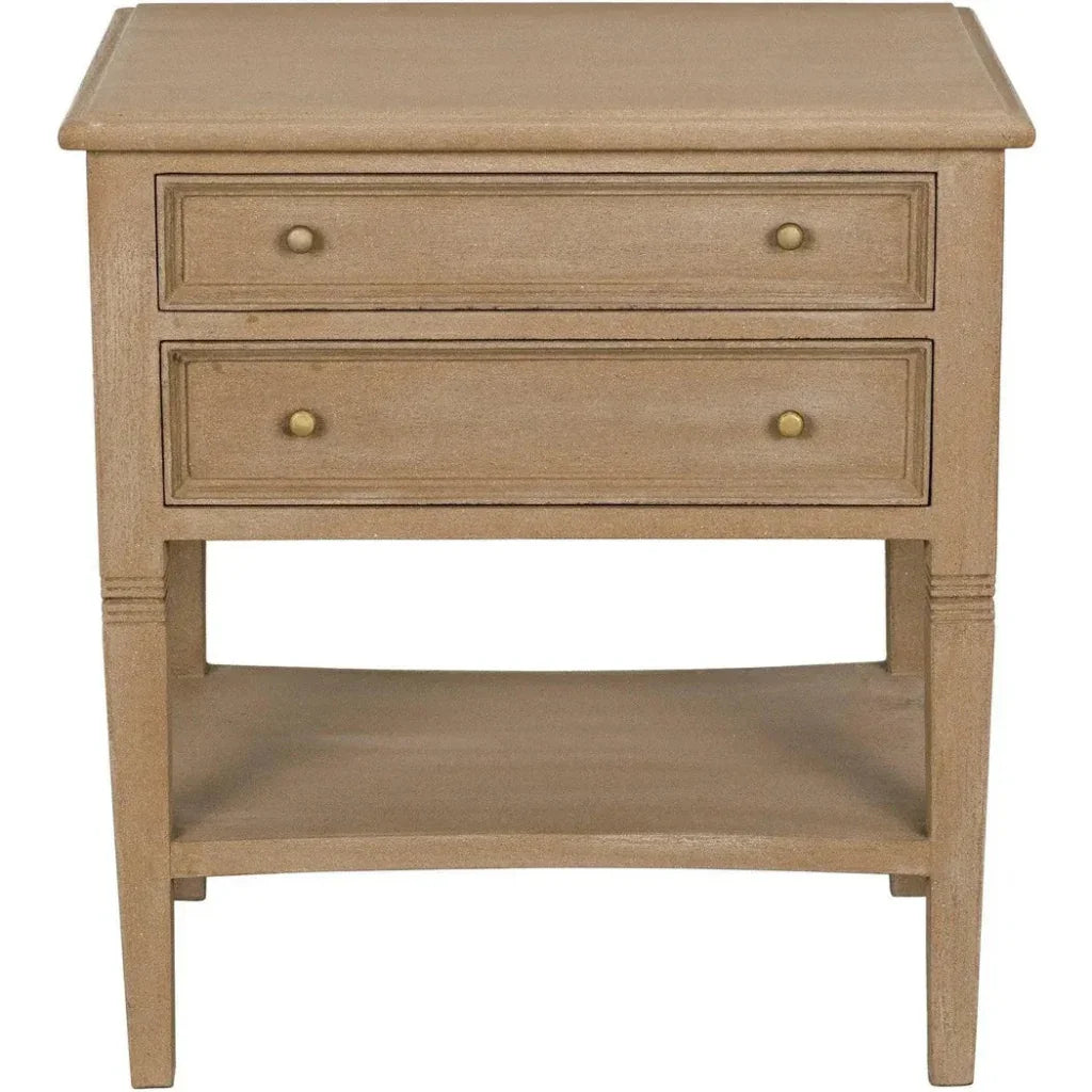 Noir Oxford Two Drawers Wooden Side Table