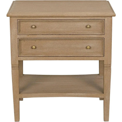 Noir Oxford Two Drawers Wooden Side Table