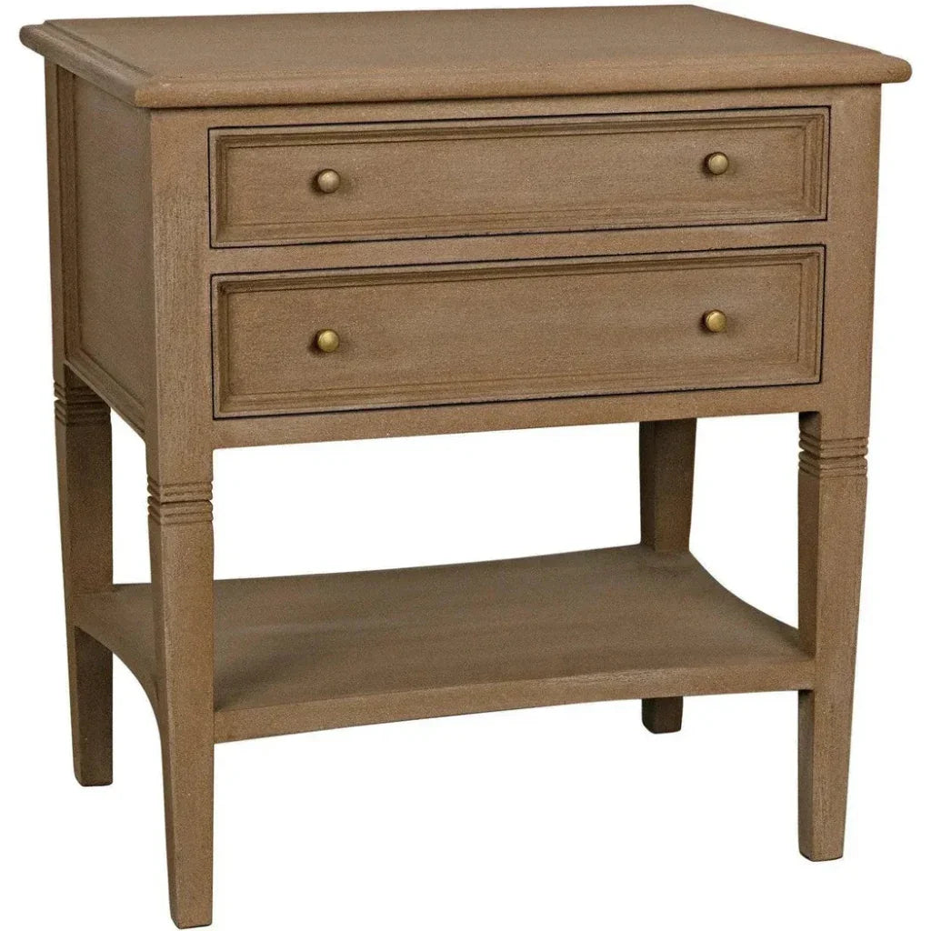 Noir Oxford Two Drawers Wooden Side Table