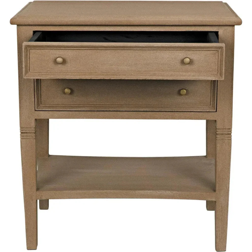 Noir Oxford Two Drawers Wooden Side Table