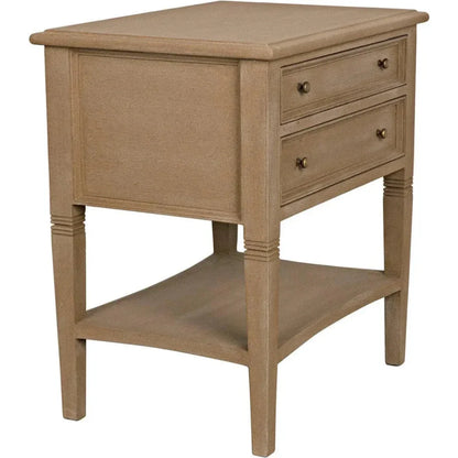 Noir Oxford Two Drawers Wooden Side Table