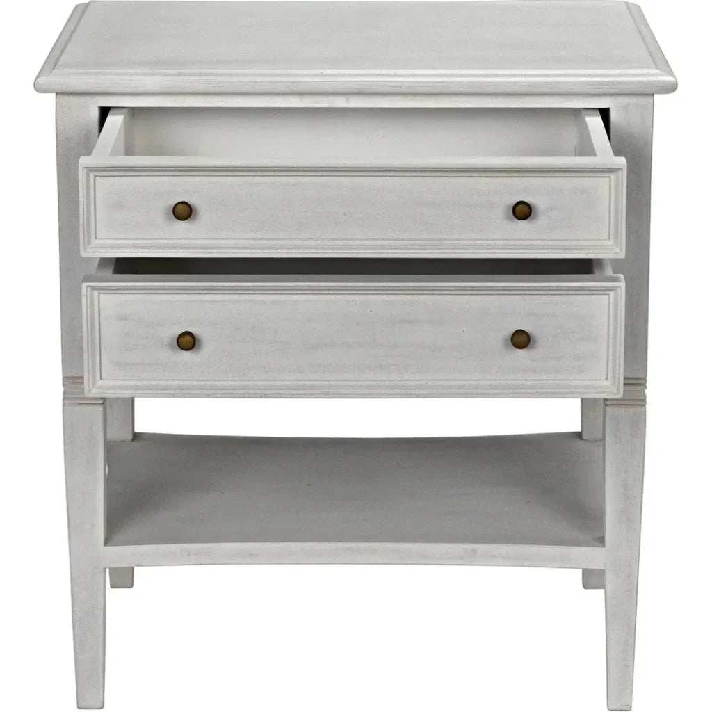 Noir Oxford Two Drawers Wooden Side Table