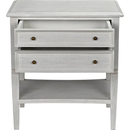 Noir Oxford Two Drawers Wooden Side Table