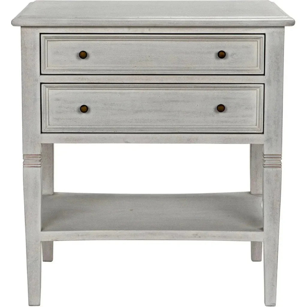Noir Oxford Two Drawers Wooden Side Table