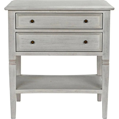 Noir Oxford Two Drawers Wooden Side Table