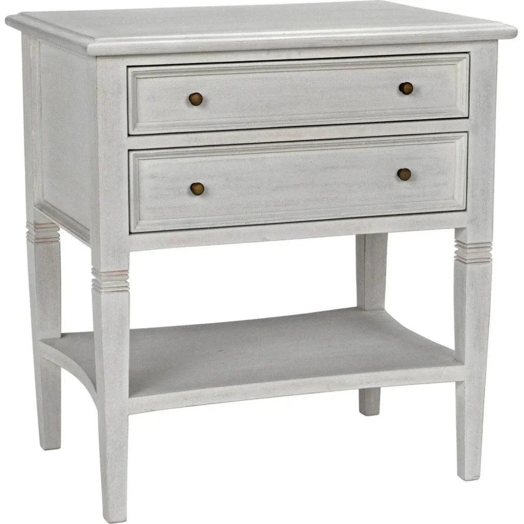 Noir Oxford Two Drawers Wooden Side Table