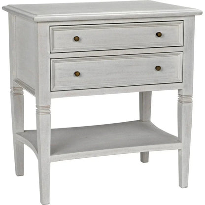 Noir Oxford Two Drawers Wooden Side Table