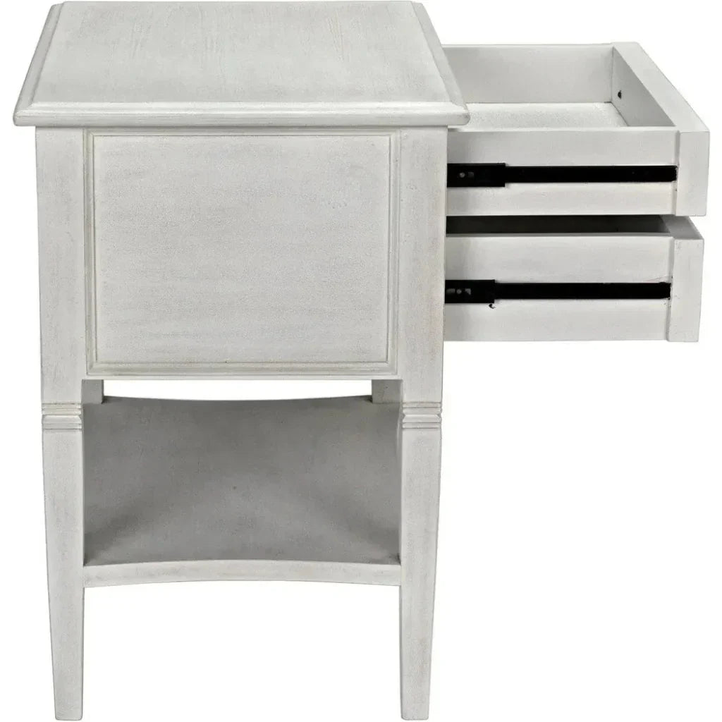 Noir Oxford Two Drawers Wooden Side Table