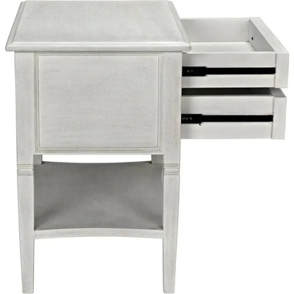 Noir Oxford Two Drawers Wooden Side Table