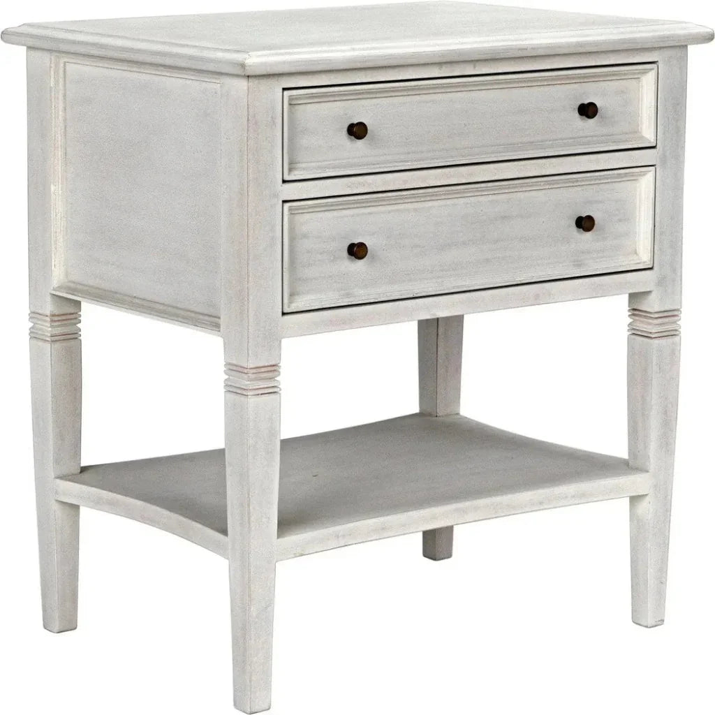 Noir Oxford Two Drawers Wooden Side Table