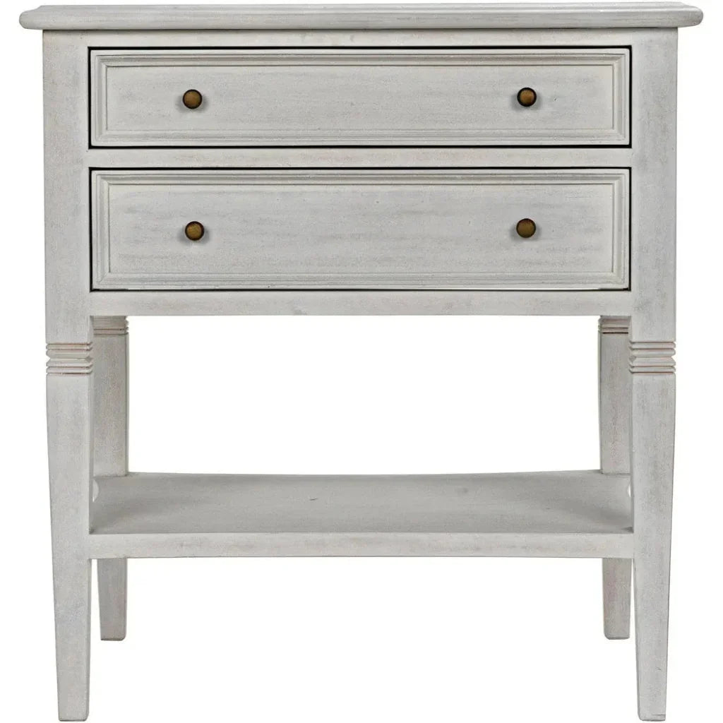 Noir Oxford Two Drawers Wooden Side Table