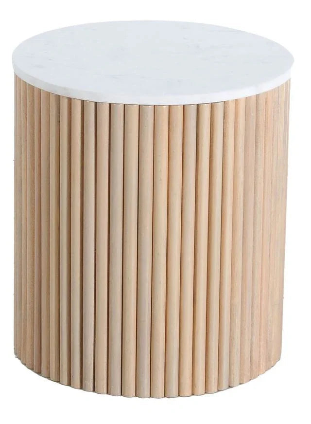 LOOMLAN Trivana White Marble Top Side Table
