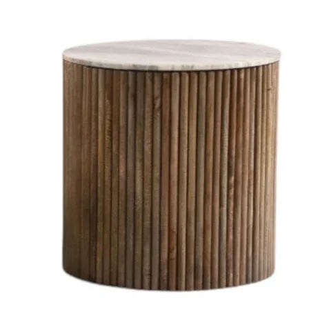 LOOMLAN Sarnelle Marble Top Storage Lamp Table