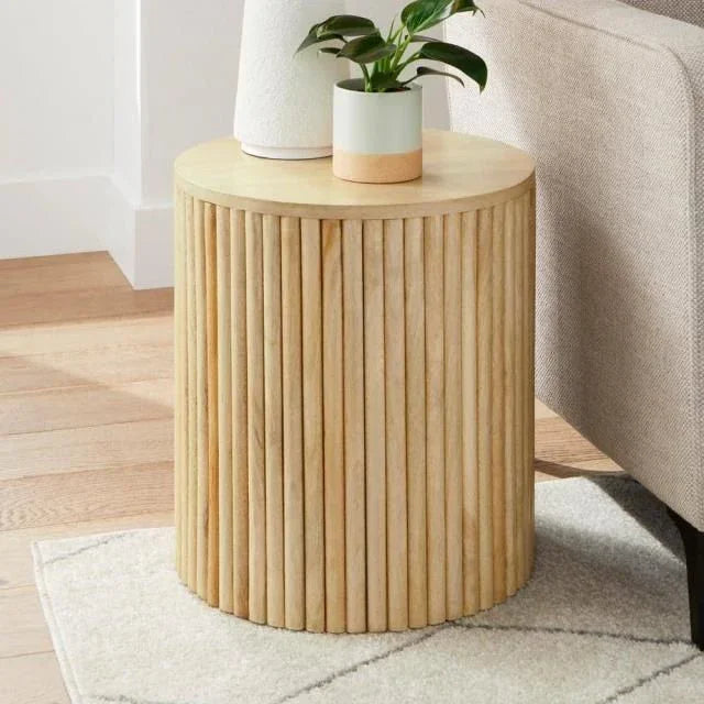 LOOMLAN Varnor Wooden Round Side Table