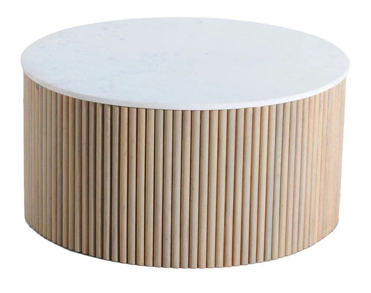 LOOMLAN Trivana White Marble Top Coffee Table