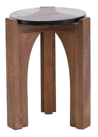LOOMLAN Daereth Glass Top Round Side Table