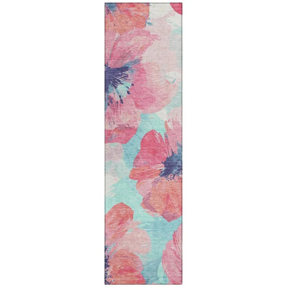 LOOMLAN Rugs Palazira Pink Washable Indoor-Outdoor Rug