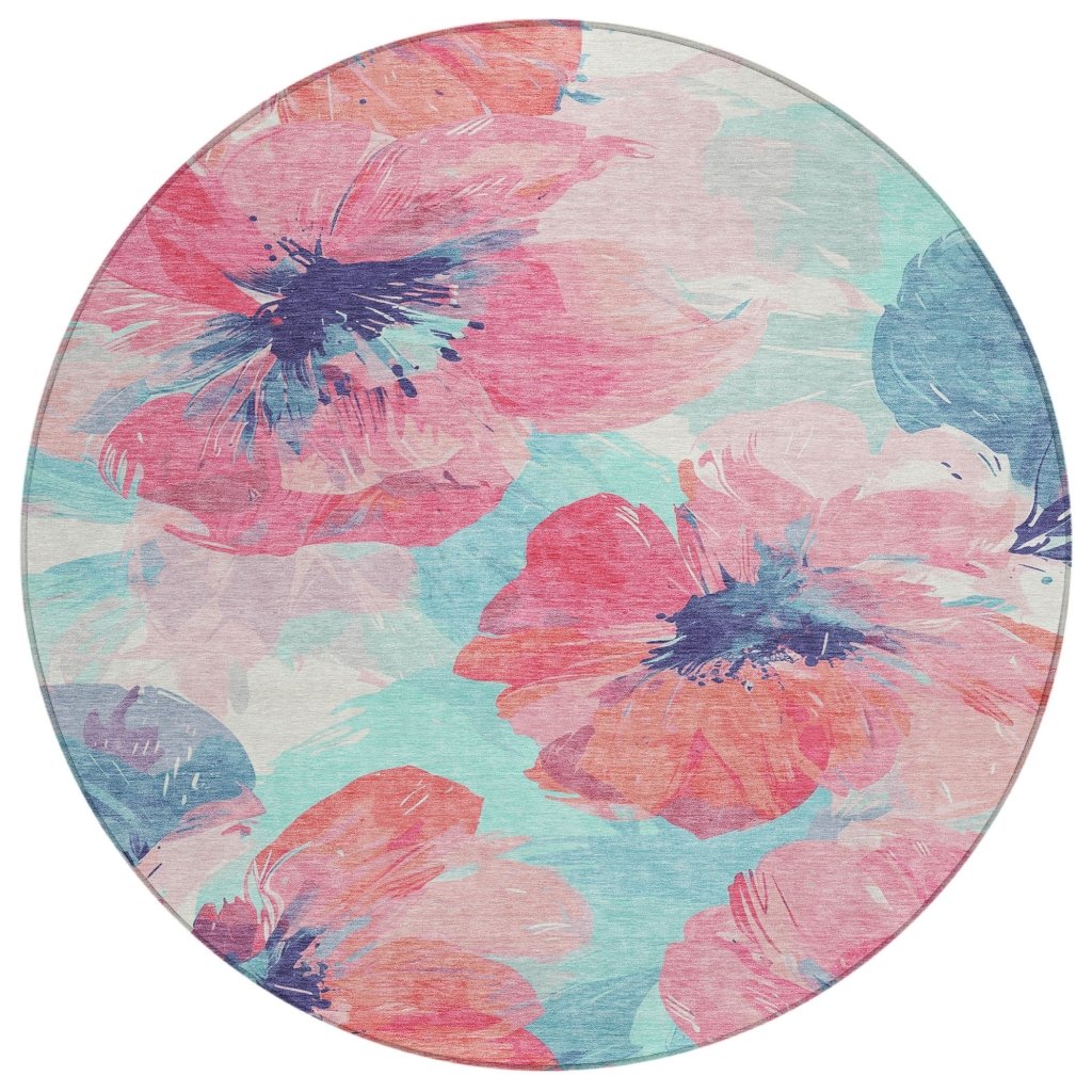 LOOMLAN Rugs Palazira Pink Washable Indoor-Outdoor Rug