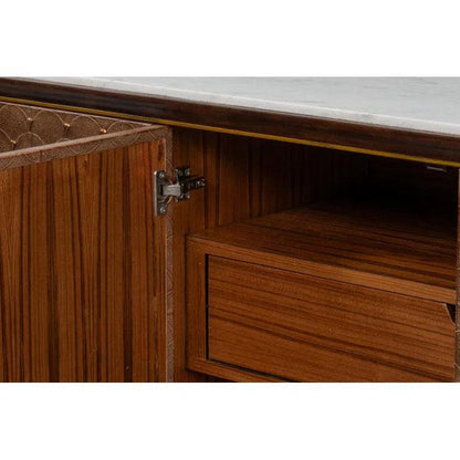 Sarreid Palisades Shagreen Wood & Metal Tan Credenza