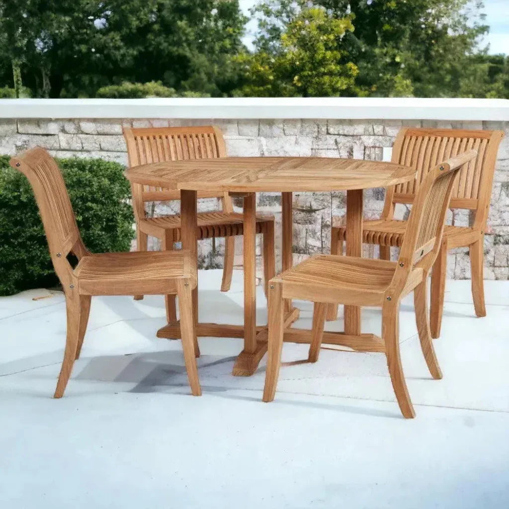 HiTeak Palm Teak Armless Outdoor Dining Chair