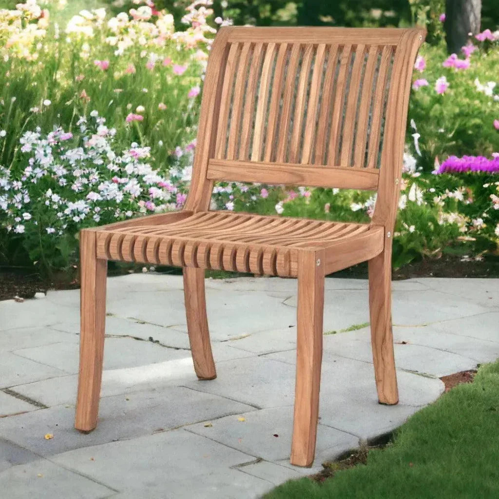 HiTeak Palm Teak Armless Outdoor Dining Chair