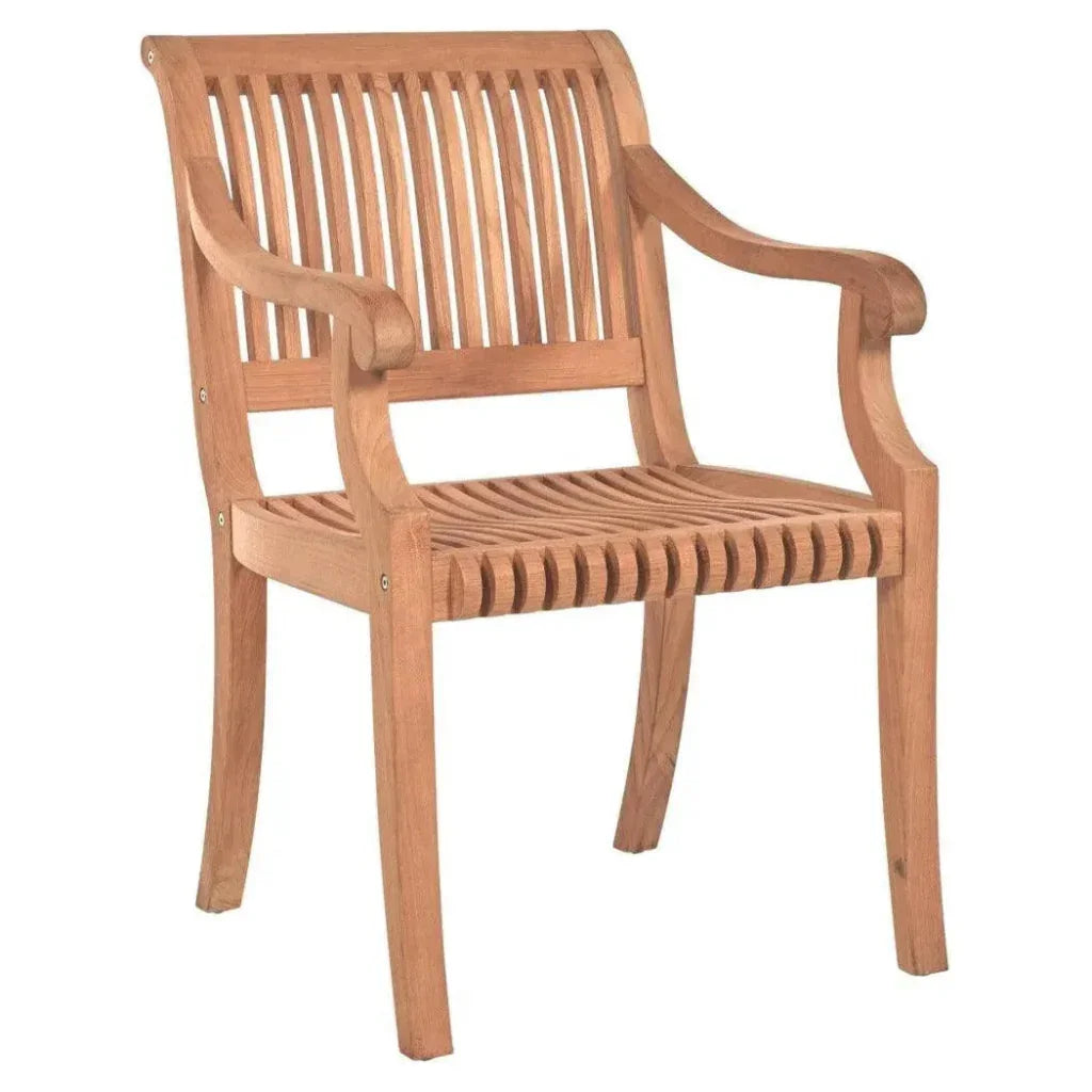 Palm Teak Outdoor Dining Armchair - LOOMLAN - HiTeak - Outdoor Dining Chairs