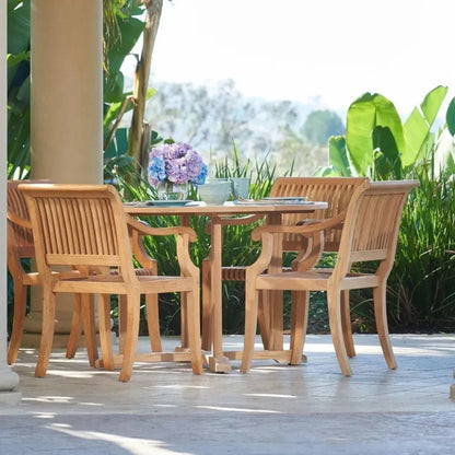 Palm Teak Outdoor Dining Armchair - LOOMLAN - HiTeak - Outdoor Dining Chairs