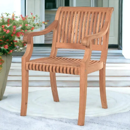 Palm Teak Outdoor Dining Armchair - LOOMLAN - HiTeak - Outdoor Dining Chairs