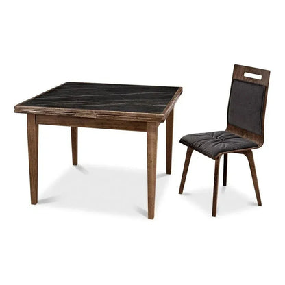 Paolino Square Extendable Dining Table Dark Wash - LOOMLAN - Sarreid - Side Tables