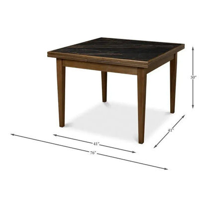 Paolino Square Extendable Dining Table Dark Wash - LOOMLAN - Sarreid - Side Tables