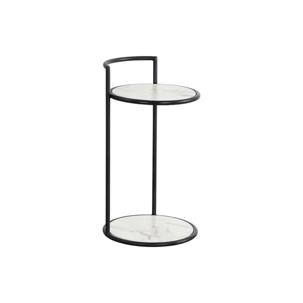 SUNPAN Parga Steel d Concrete Outdoor Round End Table