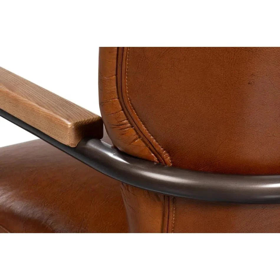 Sarreid Parker Office Chair Vintage Havana Leather