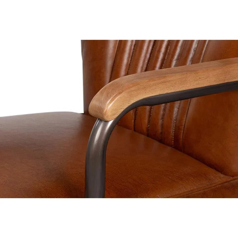 Sarreid Parker Office Chair Vintage Havana Leather