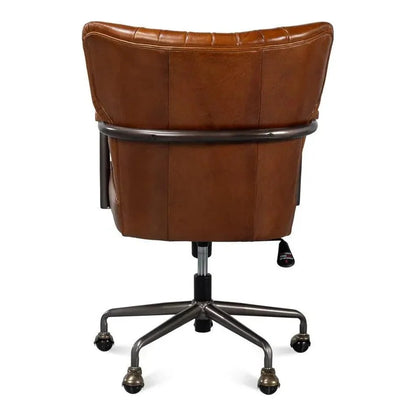 Sarreid Parker Office Chair Vintage Havana Leather