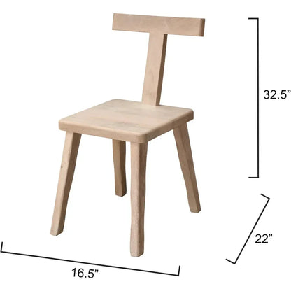 Parlor T Shaped Back Armless Chair - LOOMLAN - Jamie Young - Accent Chairs