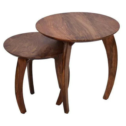 LOOMLAN Parola Round Wood Table Set