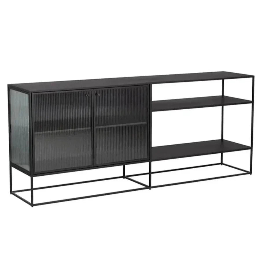 Parsons Iron Framed Glass Door Sideboard