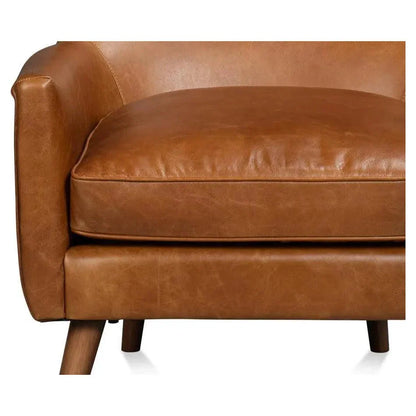 Sarreid Patron Highback Leather Brown Armless Chair