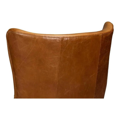 Sarreid Patron Highback Leather Brown Armless Chair