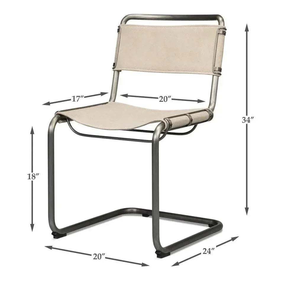 Sarreid Patton Canvas Field Dining Chairs Set of 2