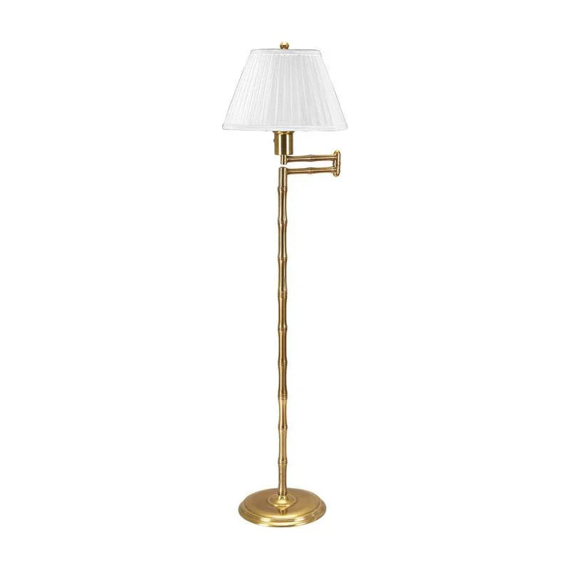 Wildwood Pearson Bamboo Swing Armed Brass Floor Lamp