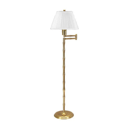 Wildwood Pearson Bamboo Swing Armed Brass Floor Lamp