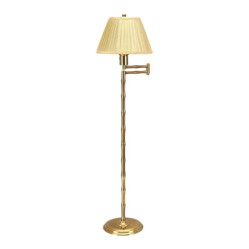 Wildwood Pearson Bamboo Swing Armed Brass Floor Lamp
