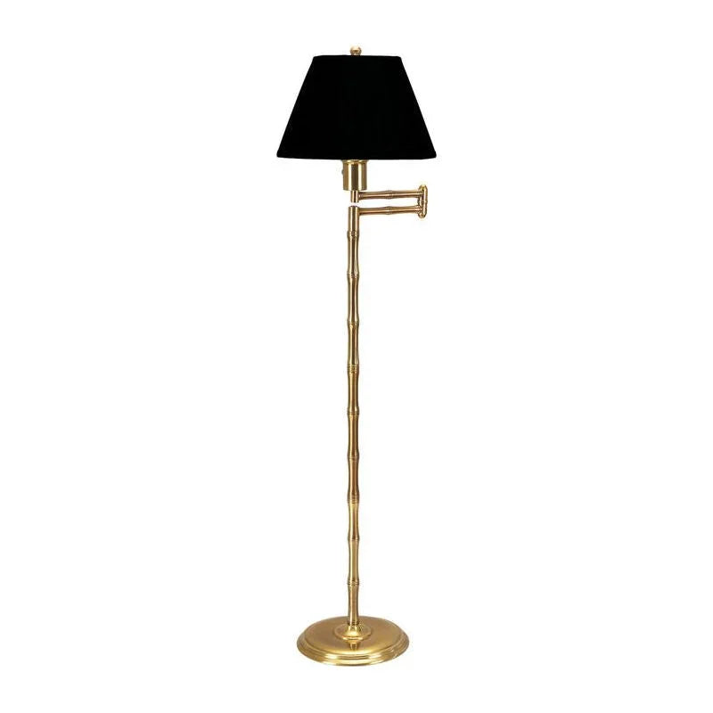 Wildwood Pearson Bamboo Swing Armed Brass Floor Lamp